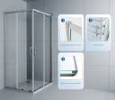 welltime Eckdusche Trento Slimline 90x90 cm Sicherheitsglas Bild 3