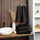 Handtuch Set MY HOME Anna 2 Duschtücher 70x140 4 Handtücher 50x100 Anthrazit Schwarz Walkfrottee Bild 1