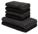 Handtuch Set MY HOME Anna 2 Duschtücher 70x140 4 Handtücher 50x100 Anthrazit Schwarz Walkfrottee Bild 2