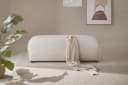 LeGer Home PIARA Polsterhocker Beige mit Kedernaht Bild 2