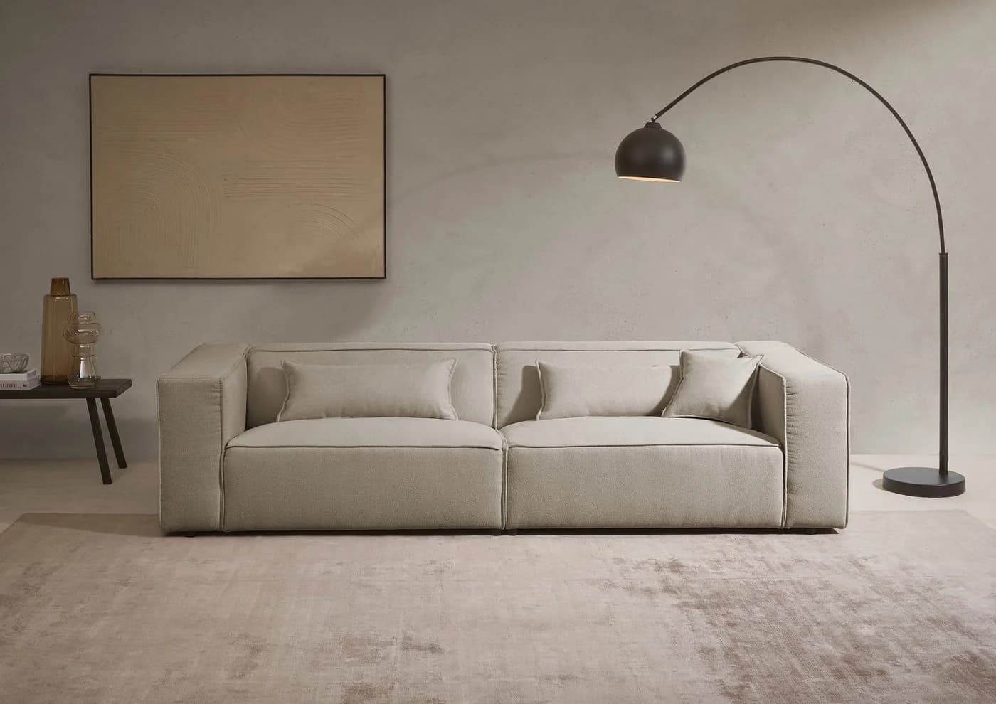 LeGer Home PIARA 3-Sitzer Sofa Greige Strukturstoff - Bild 2