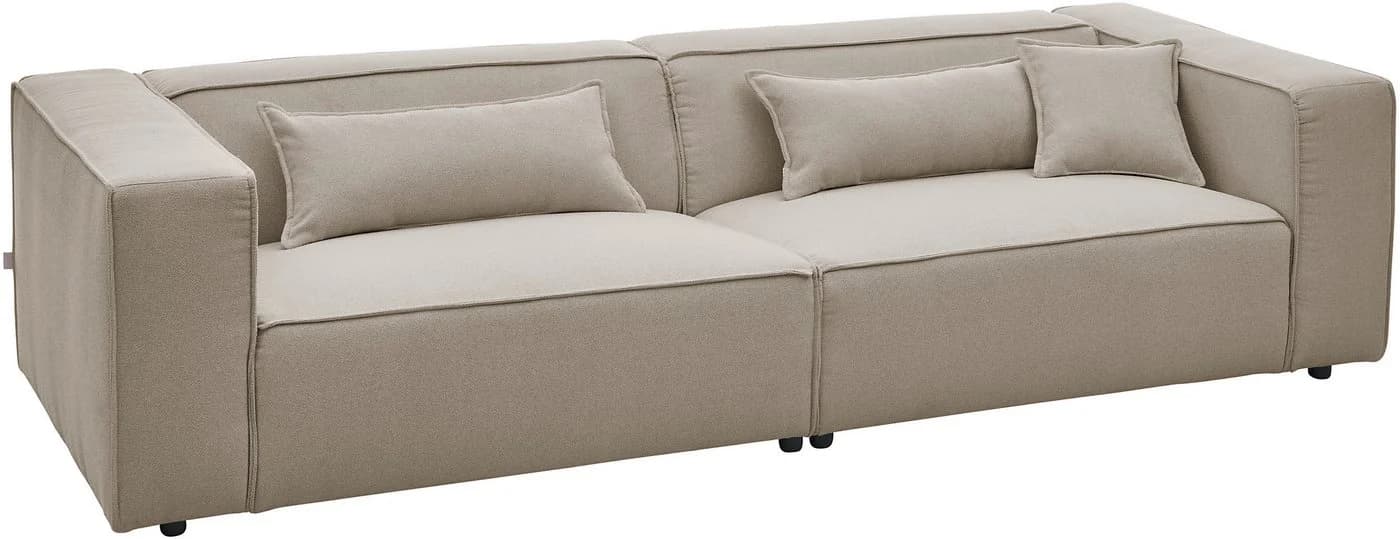 LeGer Home PIARA 3-Sitzer Sofa Greige Strukturstoff - Bild 5