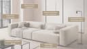 LeGer Home PIARA XXL 3-Sitzer Sofa Beige Polyester Bild 3