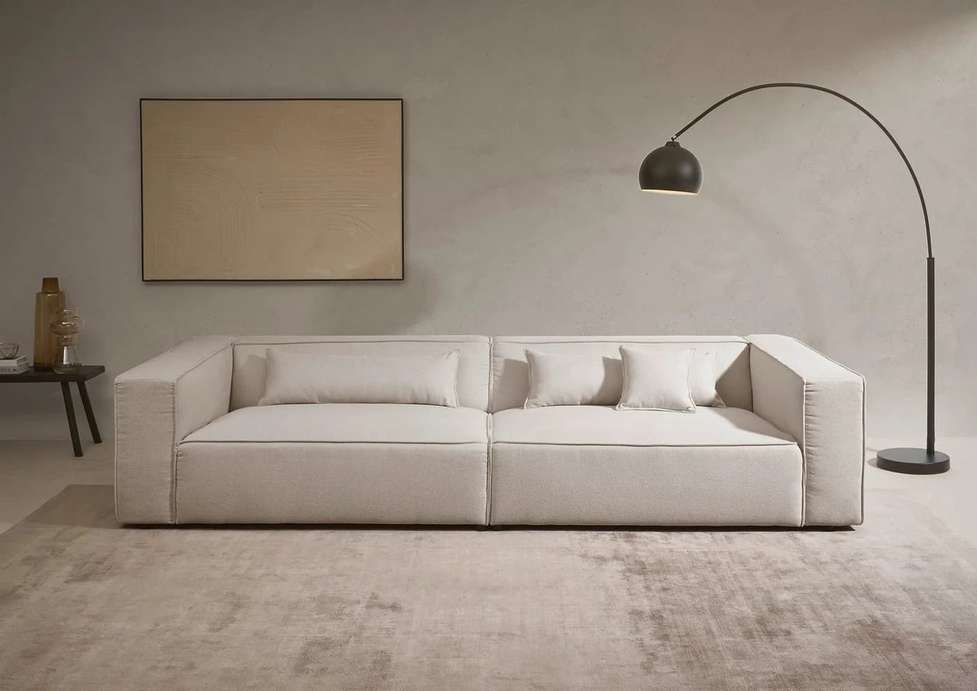 LeGer Home PIARA XXL 3-Sitzer Sofa Beige Polyester - Bild 5