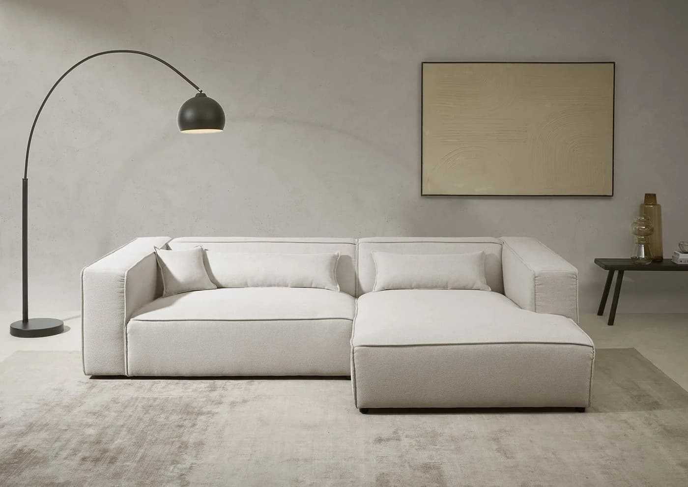LeGer Home Ecksofa PIARA XXL L-Form Beige Polyester - Bild 5