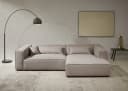 LeGer Home Ecksofa PIARA XXL L-Form hellbraun mit Ottomane Bild 2