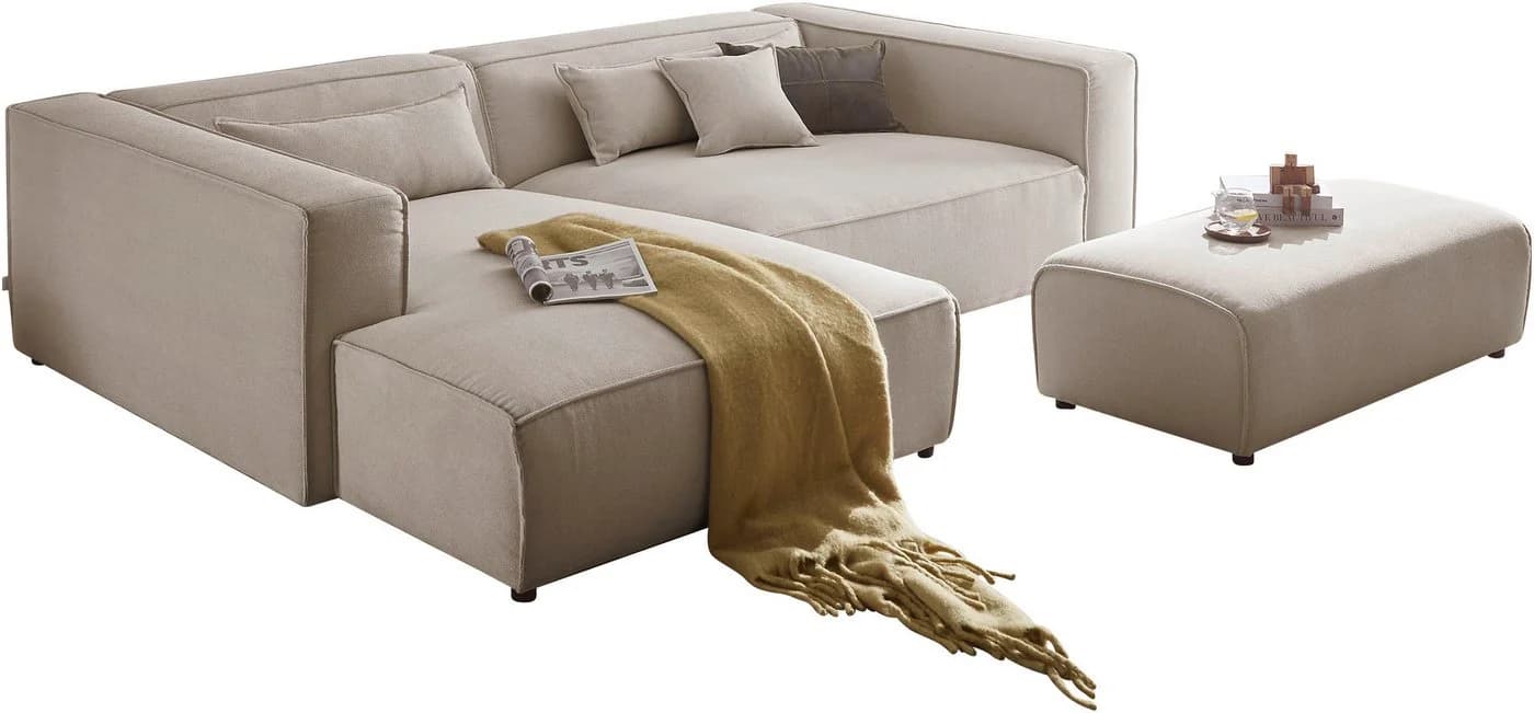 LeGer Home Ecksofa PIARA XXL L-Form mit Schlaffunktion Beige - Bild 5