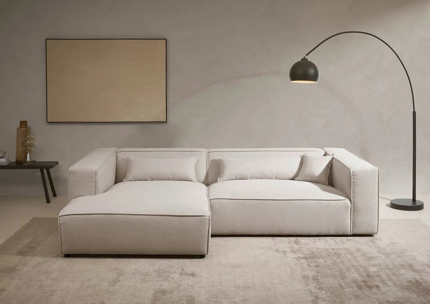 LeGer Home Ecksofa PIARA XXL Beige L-Form Strukturstoff - Bild 5