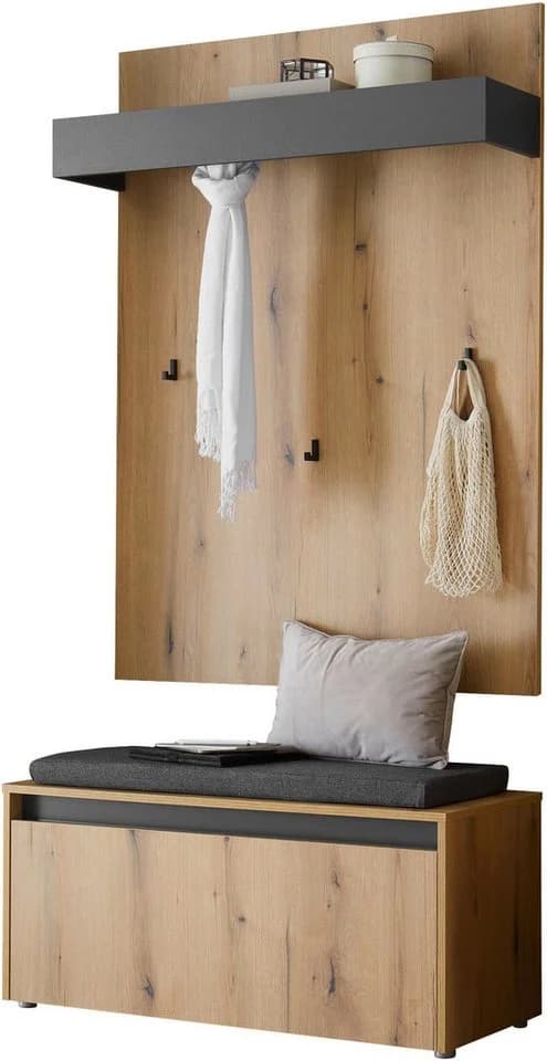 Home affaire Garderoben-Set GIRON/CiTY mit Schuhbank Eiche Evoke - Bild 3