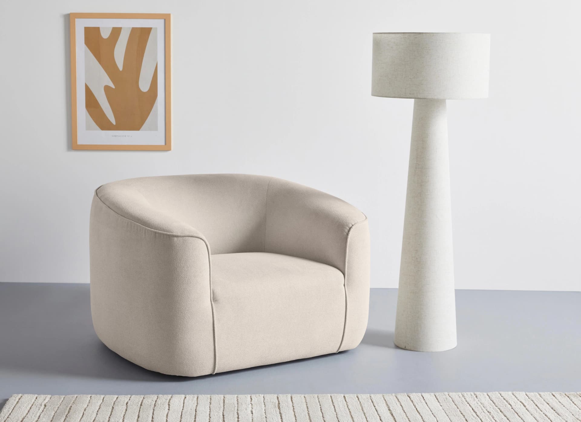 LeGer Home by Lena Gercke LYZA Relaxsessel Beige Organische Form