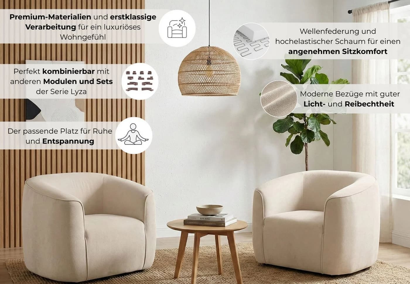 LYZA Relaxsessel Braun LeGer Home by Lena Gercke - Bild 3