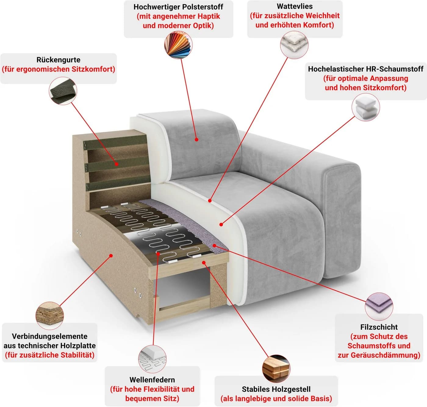 LeGer Home Big-Sofa YANI Beige Organische Form Designersofa - Bild 4