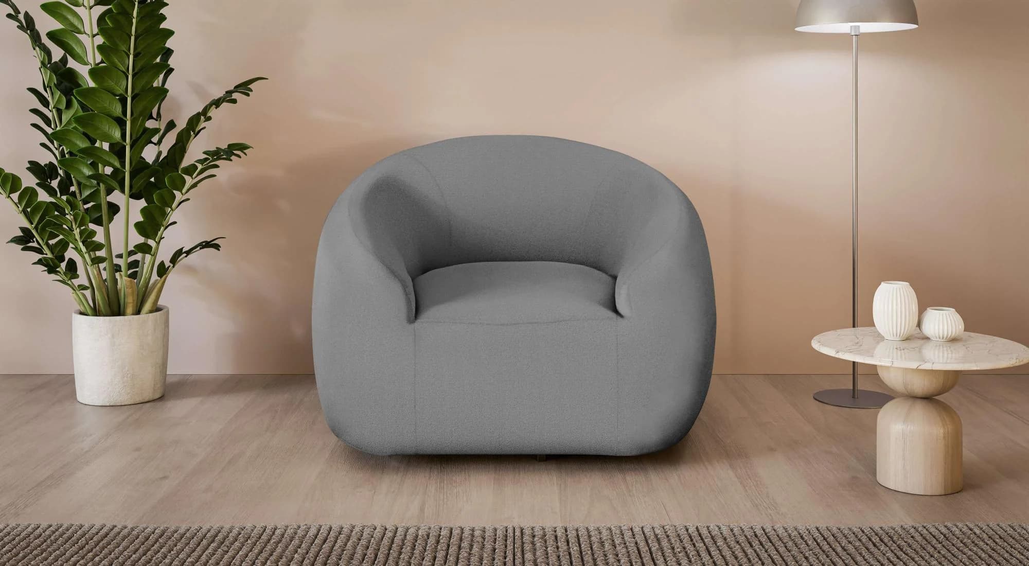 Drehsessel YANI Relaxsessel Loungesessel 119x98x82 cm Dunkelgrau LeGer Home by Lena Gercke