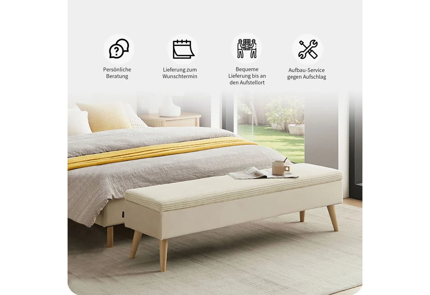 Home affaire Bettbank Armandine mit Stauraum Beige - Bild 3