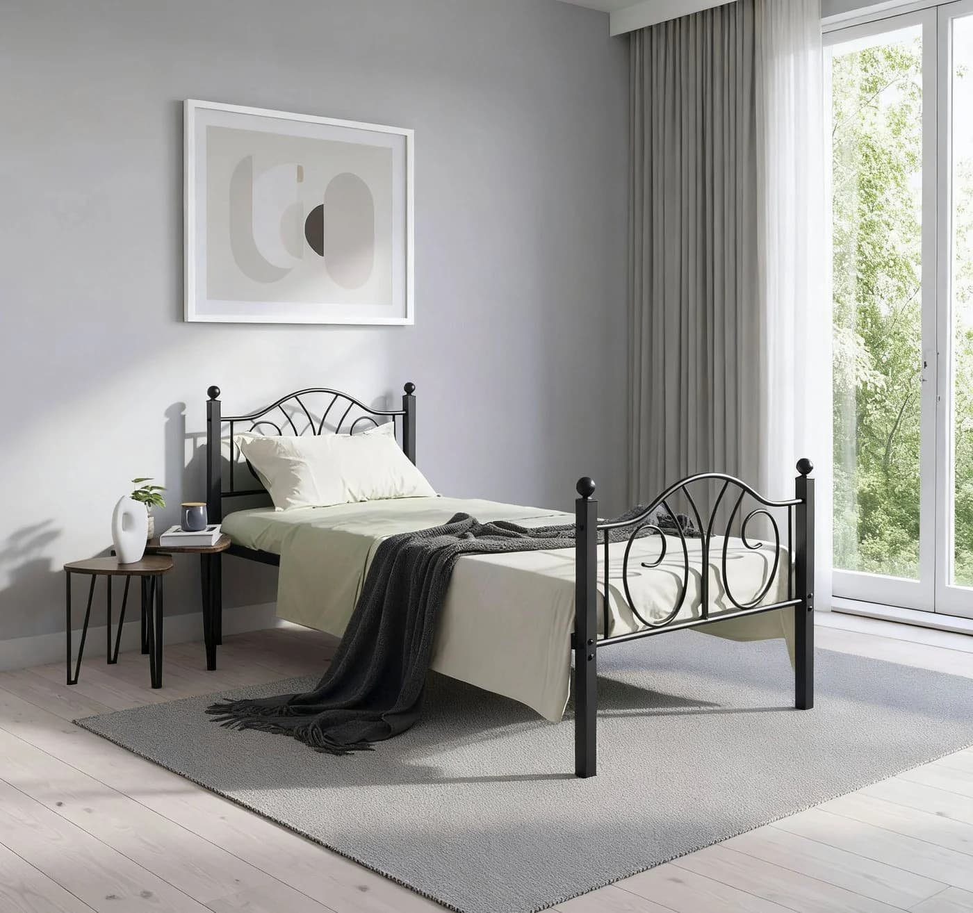 OTTO HOME LUND Landhausbett Metallbett Märchenbett Prinzessinbett Schwarz
