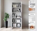 HOME AFFAIRE Aktenschrank Vera mit LED-Beleuchtung Weiß/Eiche Bild 3