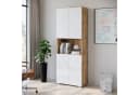 HOME AFFAIRE Aktenschrank Vera mit LED-Beleuchtung Weiß/Eiche Bild 4