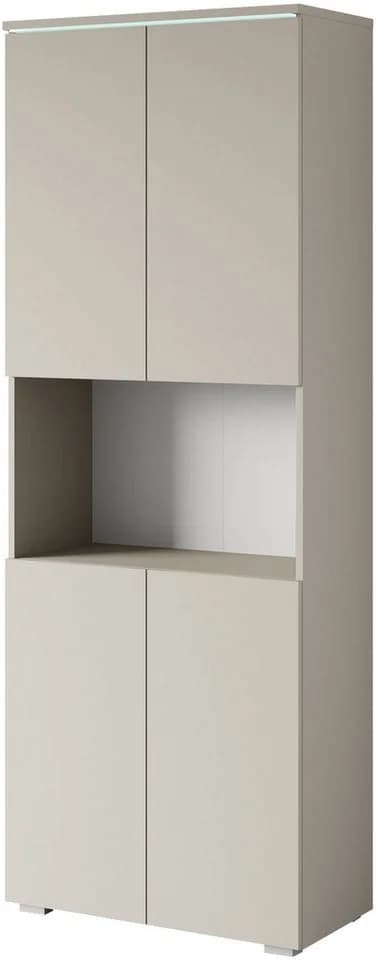Home affaire Aktenschrank Vera mit LED-Beleuchtung Beige Holzwerkstoff