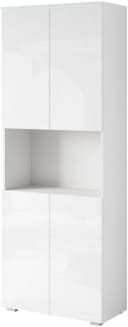 Home Affaire Aktenschrank Vera Weiß Hochglanz mit LED-Beleuchtung Bild 1
