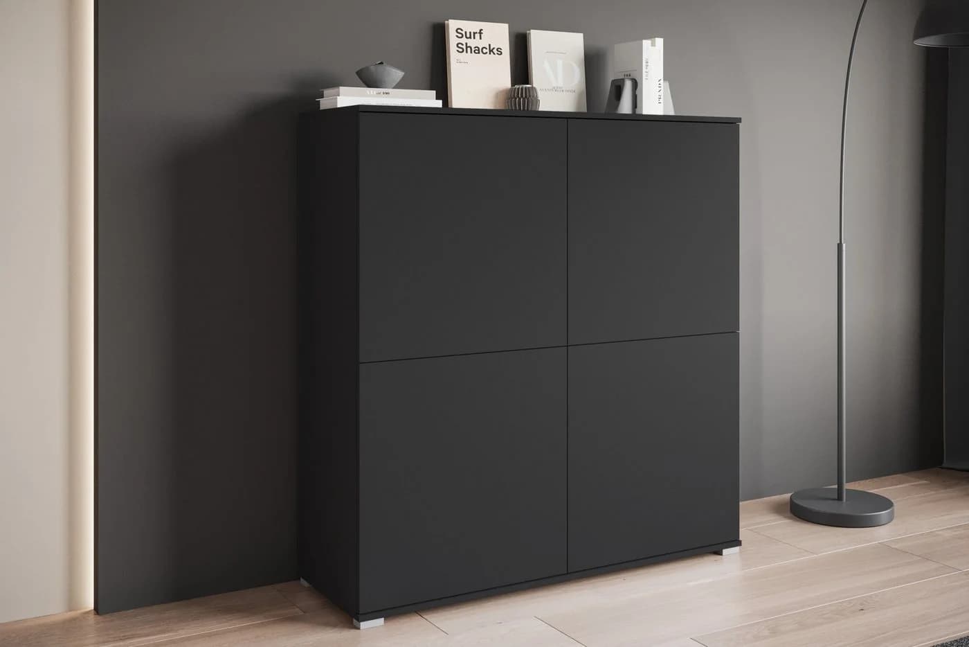 OTTO HOME Kenia PC-Schrank Sekretär graphite schwarz matt Push-to-Open - Bild 4