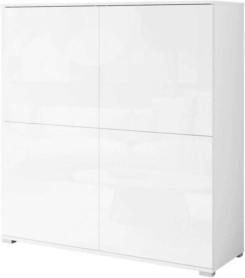 OTTO HOME Kenia PC-Schrank Weiß Hochglanz mit Tastaturauszug
