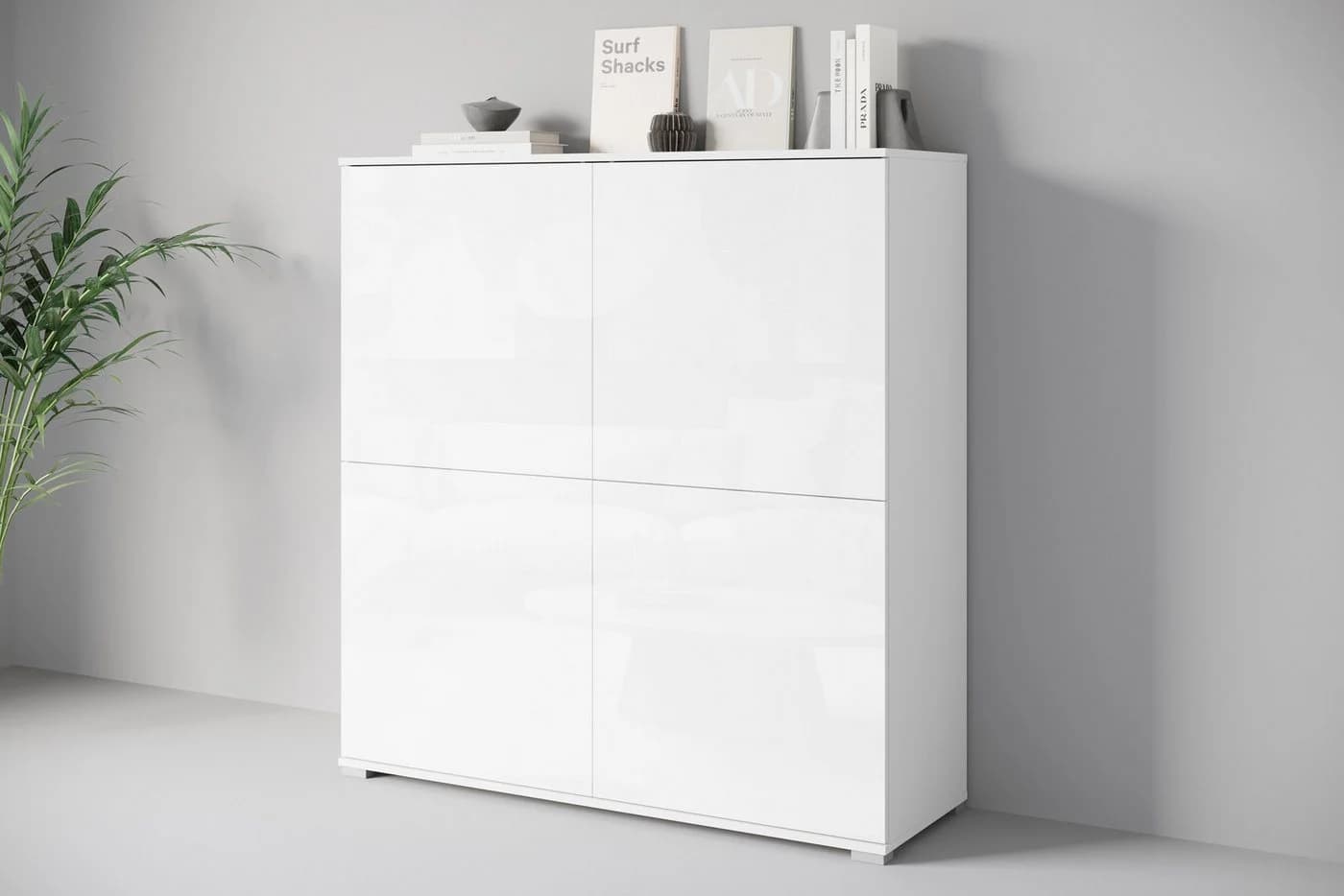 OTTO HOME Kenia PC-Schrank Weiß Hochglanz mit Tastaturauszug - Bild 5