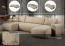 OTTO HOME Wohnlandschaft JONAA 311 cm U-Form Schlafsofa Boxspring Polsterung Beige Bild 3