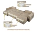 OTTO HOME Wohnlandschaft JONAA 311 cm U-Form Schlafsofa Boxspring Polsterung Beige Bild 4