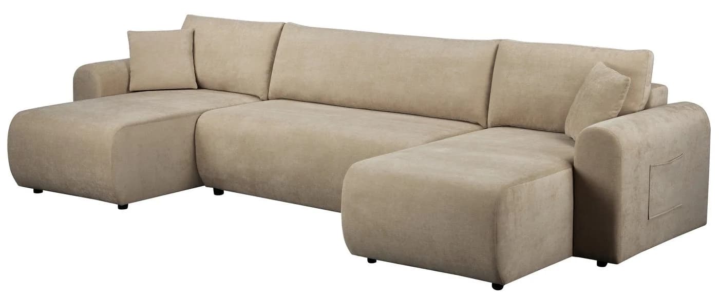 OTTO HOME Wohnlandschaft JONAA 311 cm U-Form Schlafsofa Boxspring Polsterung Beige - Bild 5