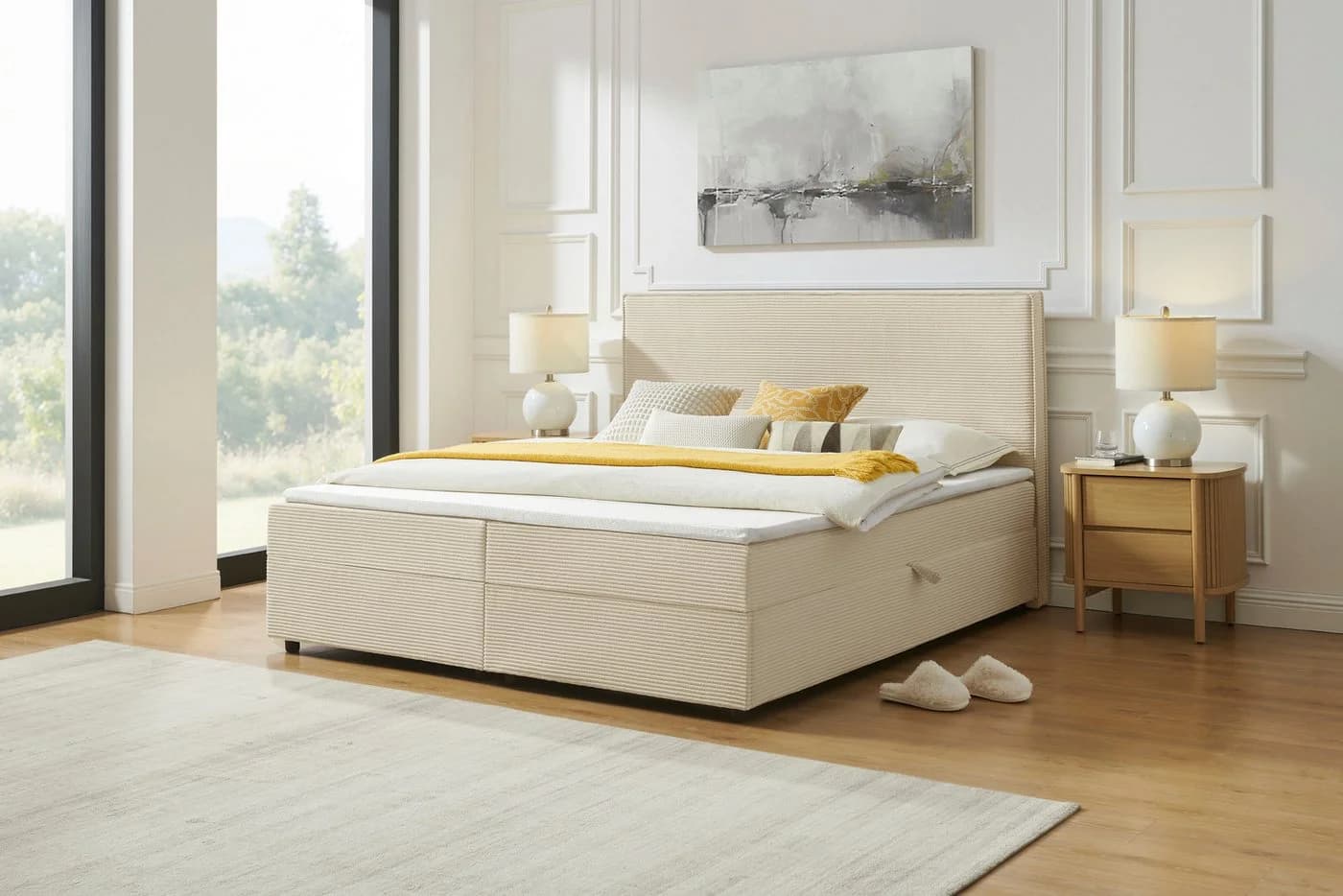 Boxbett OTTO HOME Eliaas inkl. Bettkasten und Topper, Liegefläche 180x200cm, beige - Bild 2