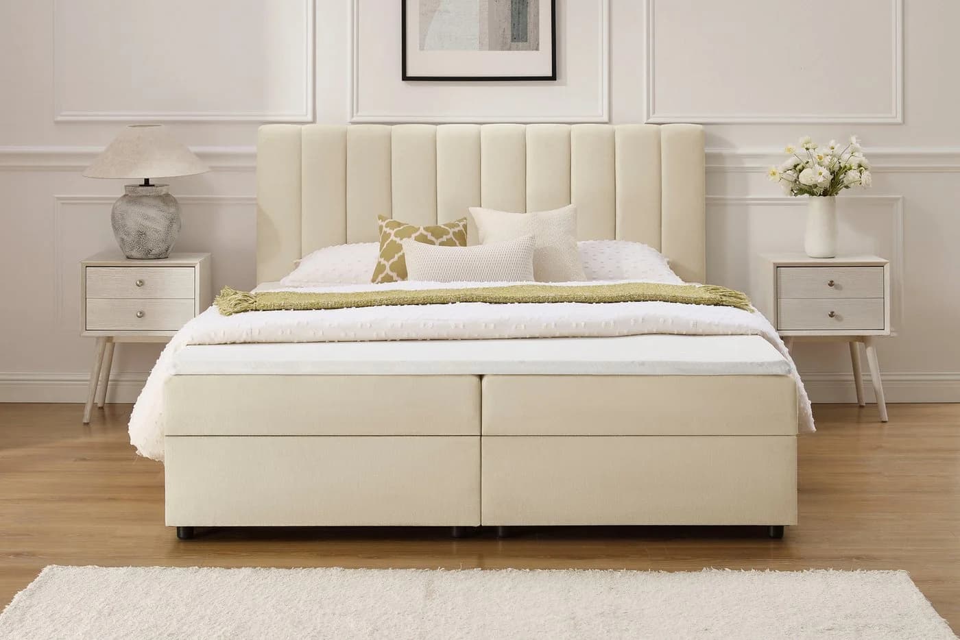 OTTO HOME Boxbett Haileyy inkl. Bettkasten und Topper, Liegefläche 180x200cm, beige - Bild 4