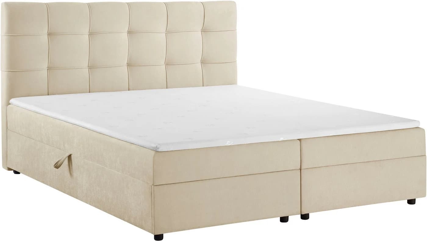 Boxbett OTTO HOME Tommes inkl. Bettkasten und Topper, Liegefläche 180x200cm, Beige, Komplettbetten