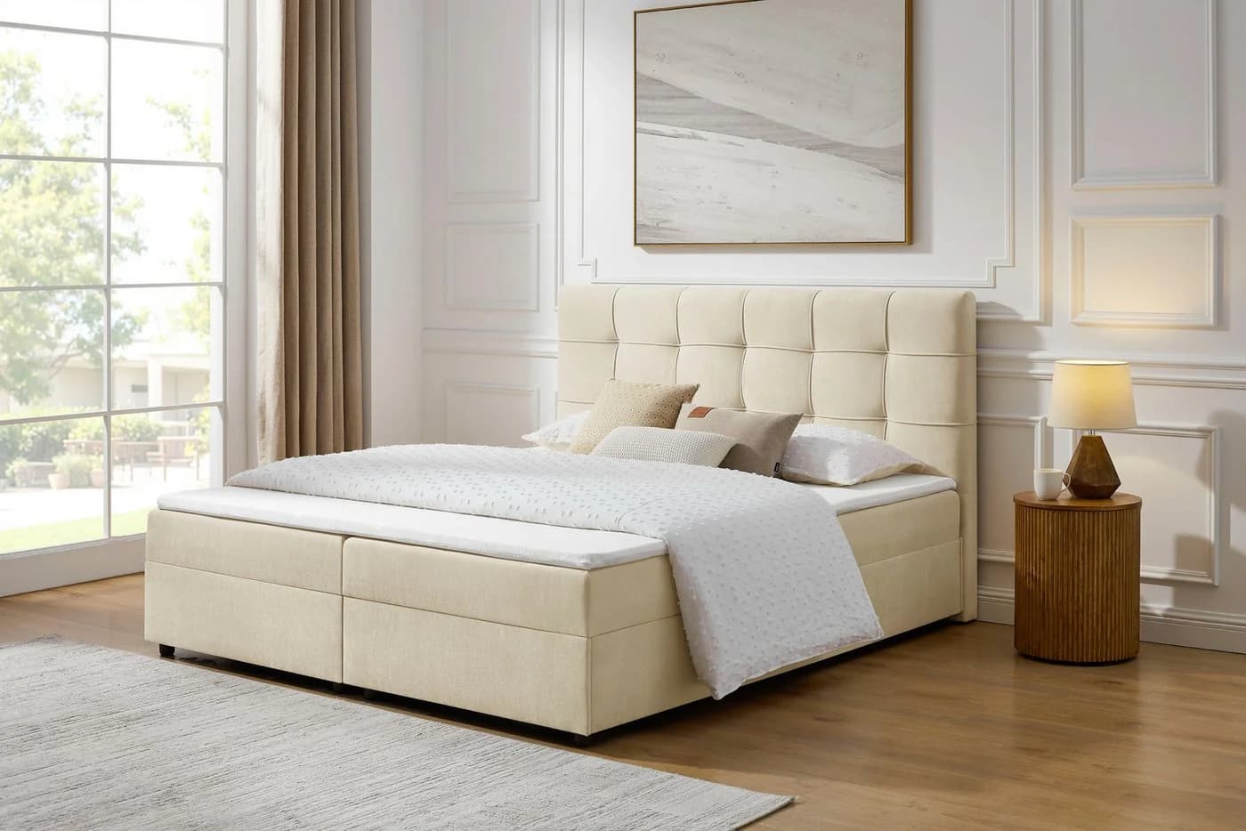 Boxbett OTTO HOME Tommes inkl. Bettkasten und Topper, Liegefläche 180x200cm, Beige, Komplettbetten - Bild 2