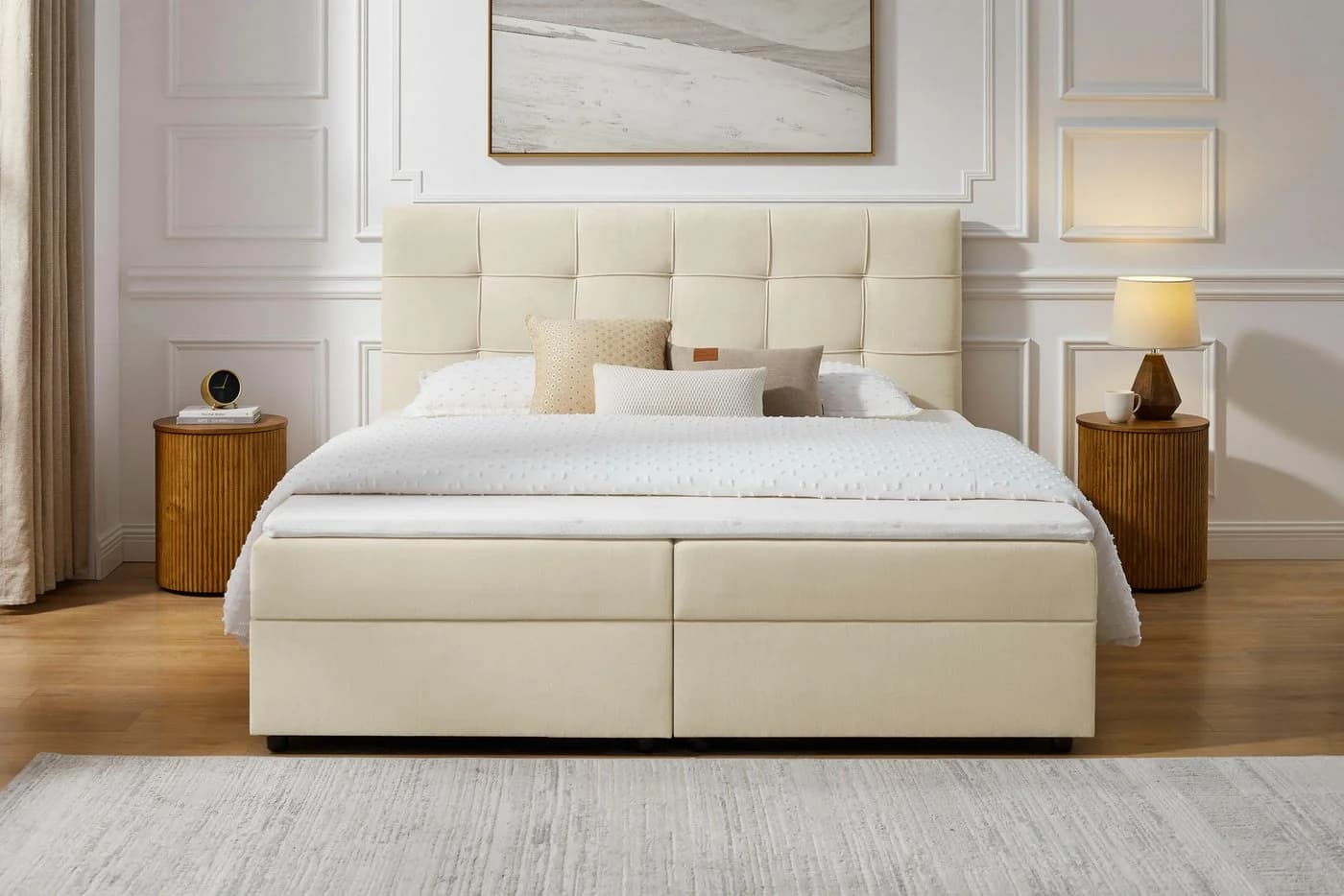 Boxbett OTTO HOME Tommes inkl. Bettkasten und Topper, Liegefläche 180x200cm, Beige, Komplettbetten - Bild 4