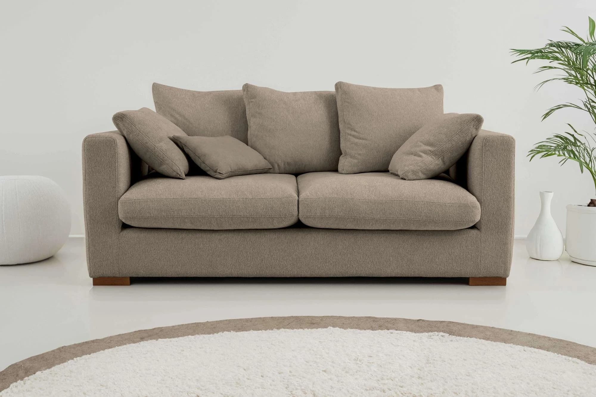 HOME AFFAIRE Coray 2,5-Sitzer Sofa Braun Chenille