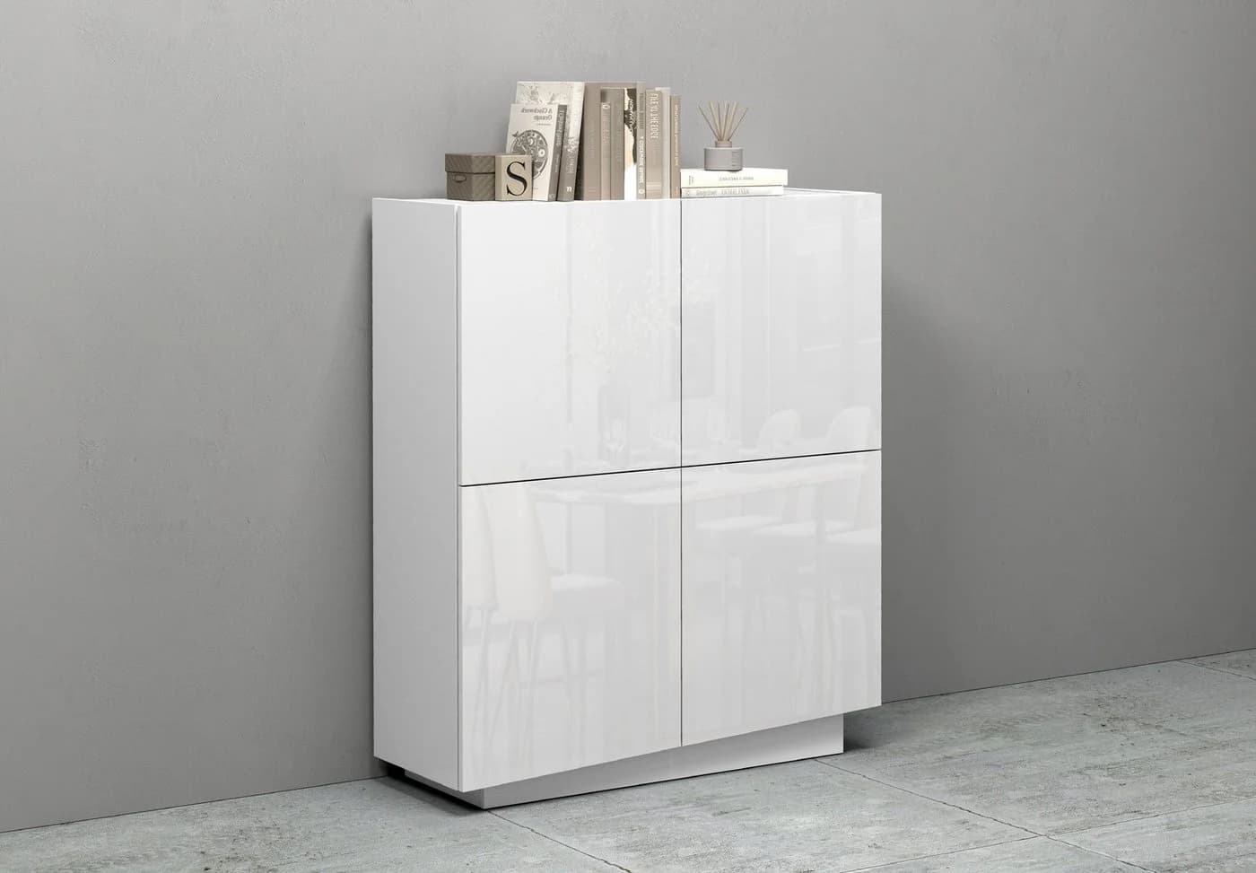 OTTO HOME Highboard VELA Weiß Hochglanz 120 cm - Bild 4