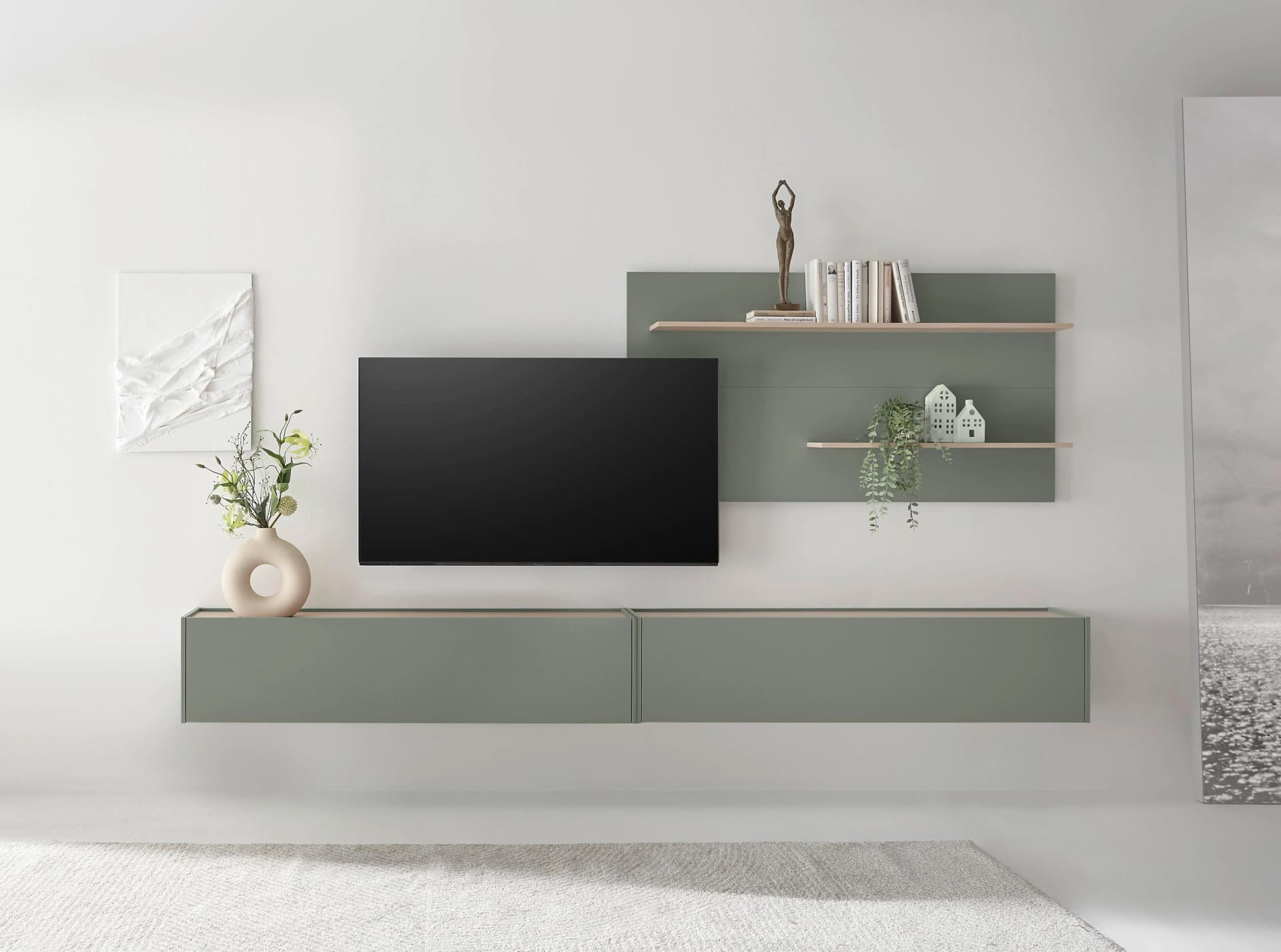 Wohnwand City/Giron Grün Aloe Holzwerkstoff Home Affaire