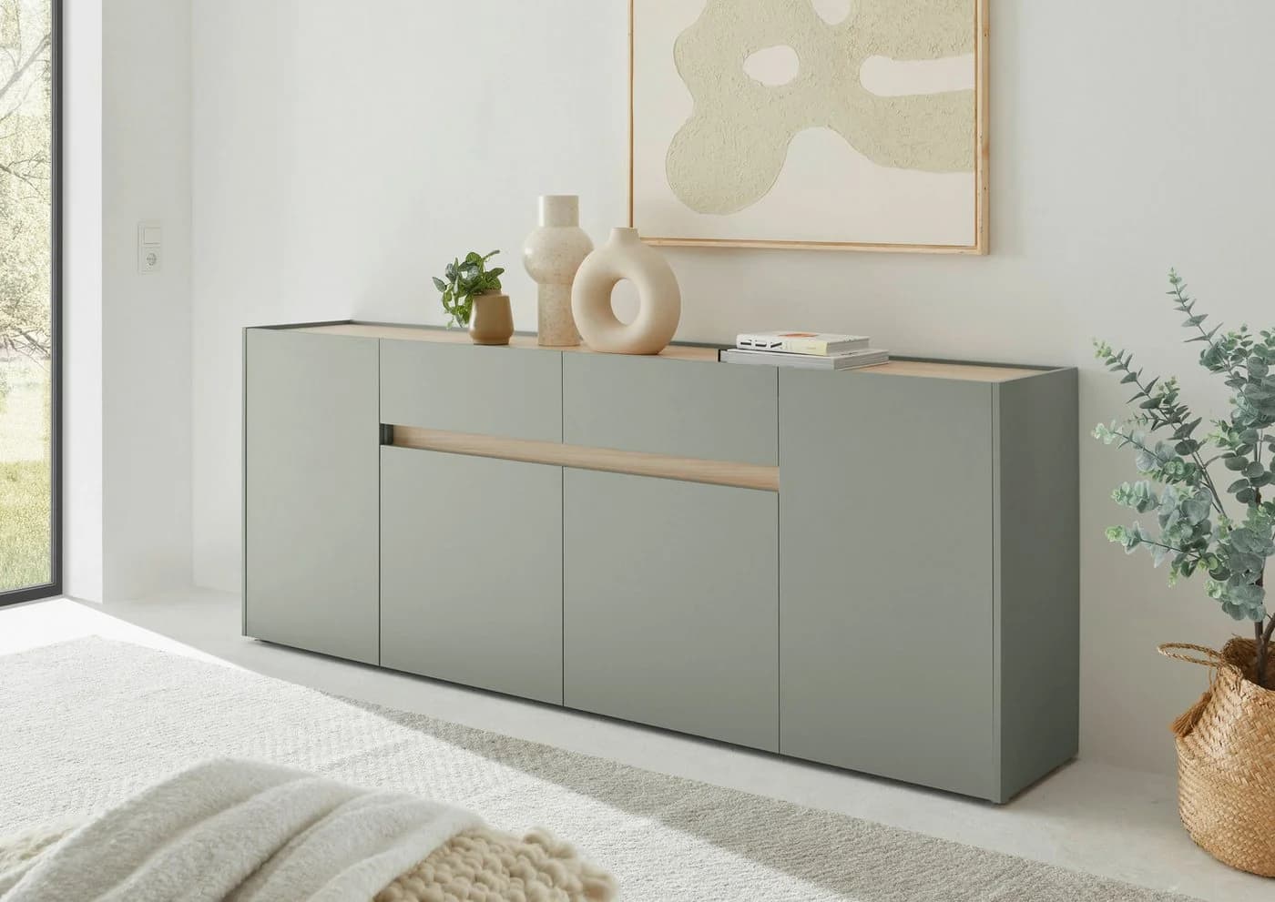 HOME AFFAIRE Sideboard City/Giron Grün Modern FSC-Zertifiziert