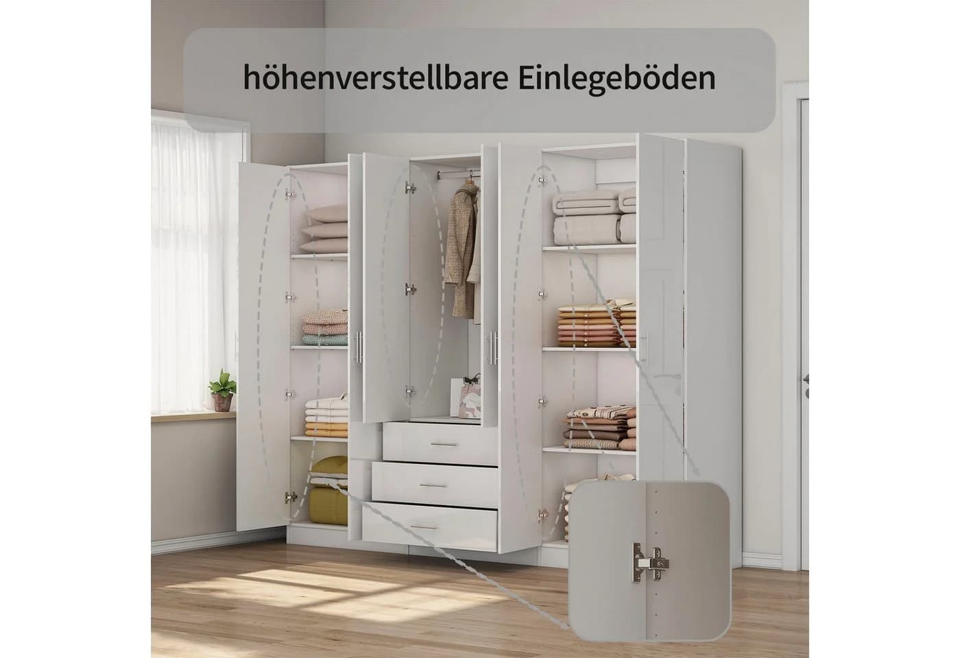 OTTO home Kleiderschrank Trento Schlafzimmerschrank Garderobe hochglanz Bestseller - Bild 5