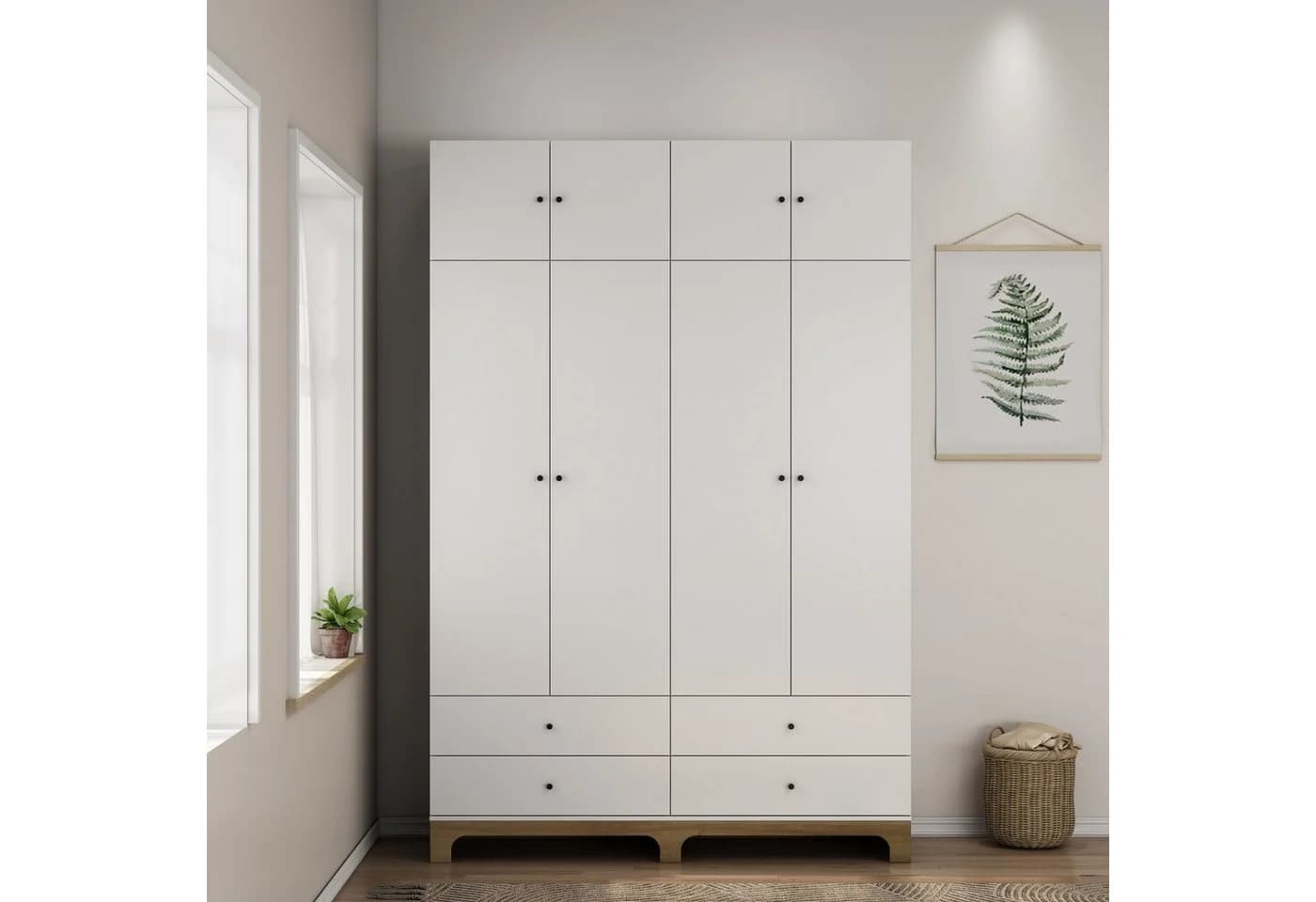 OTTO HOME Kleiderschrank Oslo Schlafzimmerschrank Garderobe Weiß Landhaus Bestseller - Bild 2