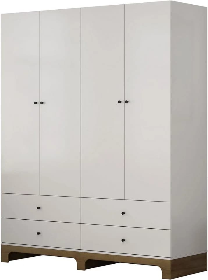 OTTO home Kleiderschrank Oslo Schlafzimmerschrank Garderobe Weiß Landhaus Bestseller