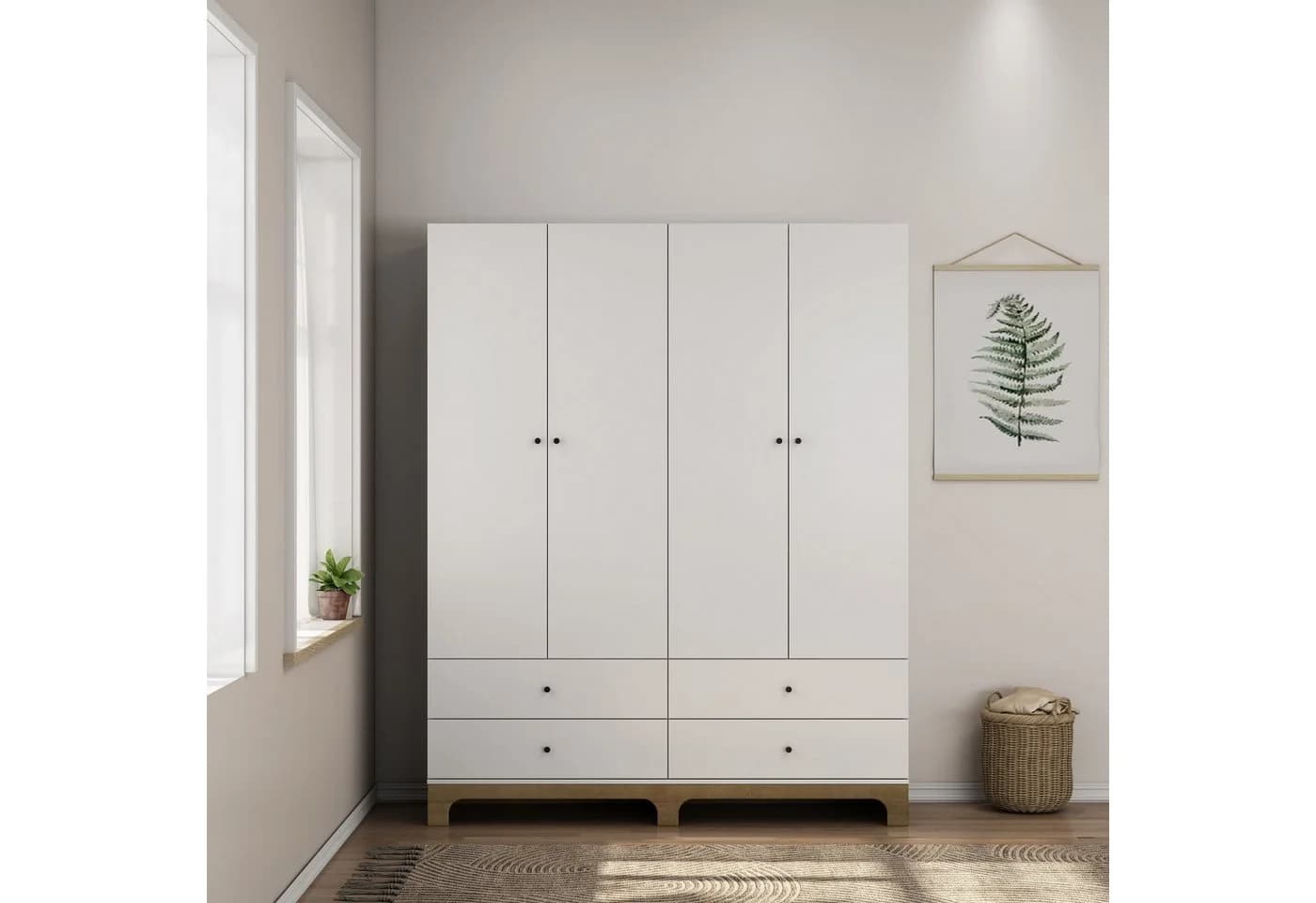 OTTO home Kleiderschrank Oslo Schlafzimmerschrank Garderobe Weiß Landhaus Bestseller - Bild 2