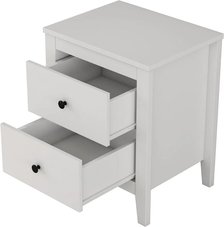 OTTO home Nachtkommode Borkum Nachttisch Set Weiß Landhaus Design - Bild 5