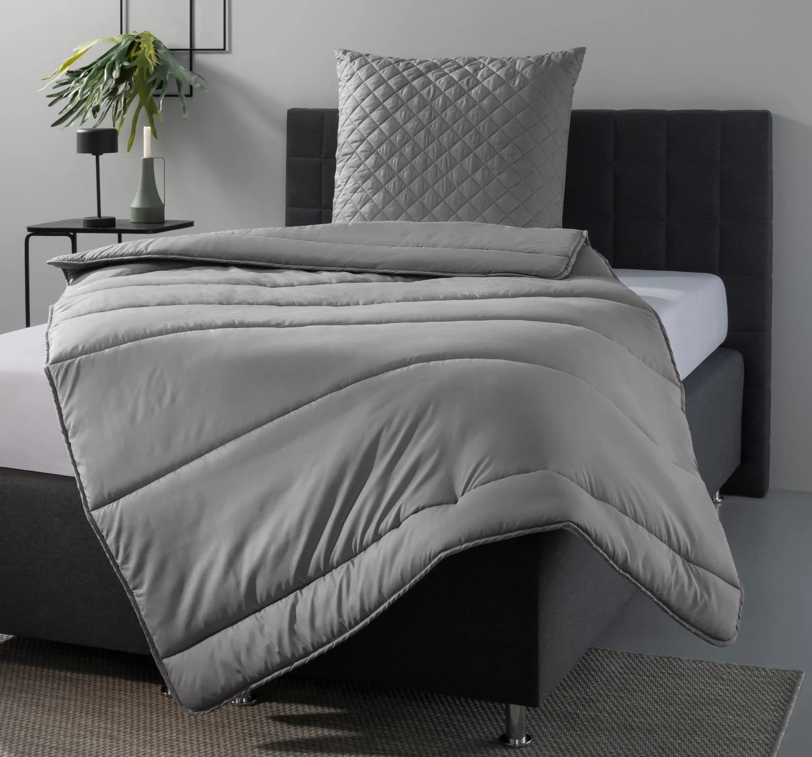 OTTO home Microfaserbettdecke + Microfaserkissen Clarra Spar Set