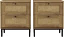 OTTO home Nachtkommode Motala Nachtschrank Set BOHO Style mit Geflecht Schubladen Bestseller Bild 1