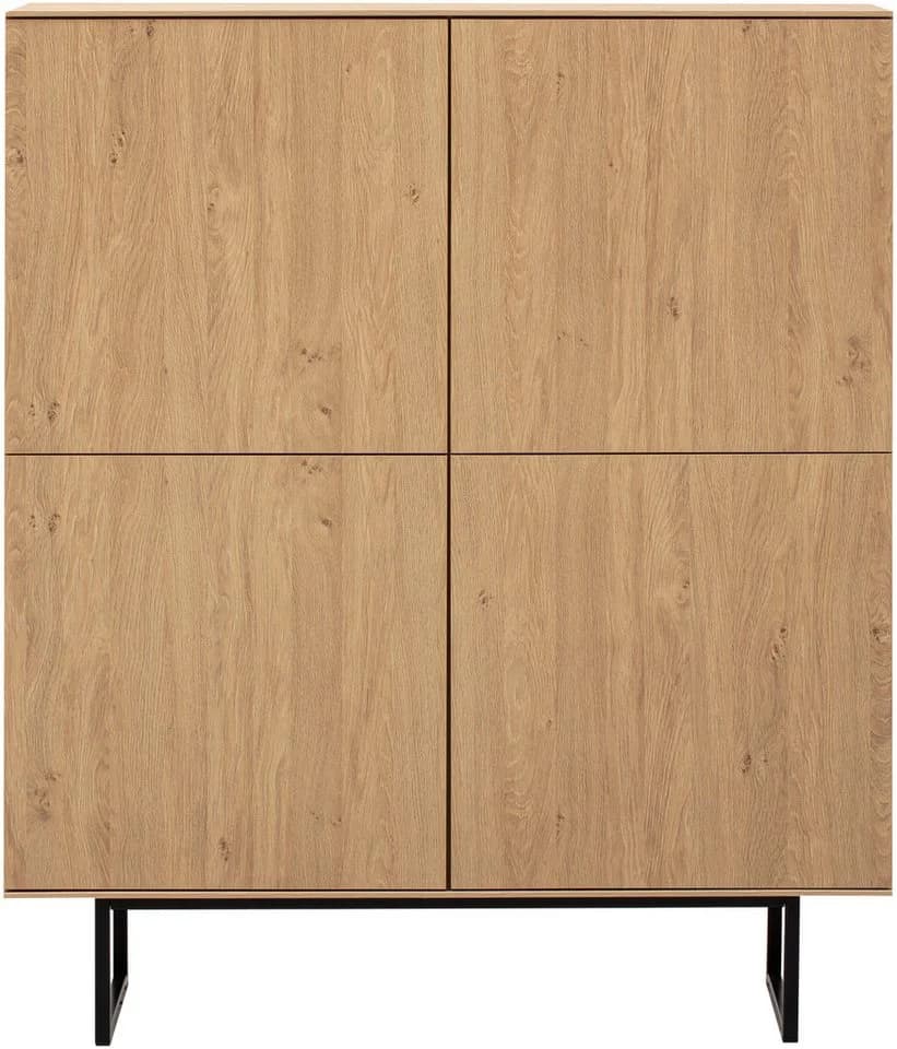HOME AFFAIRE Highboard Lund Moderner Schrank Beige Stone Oak