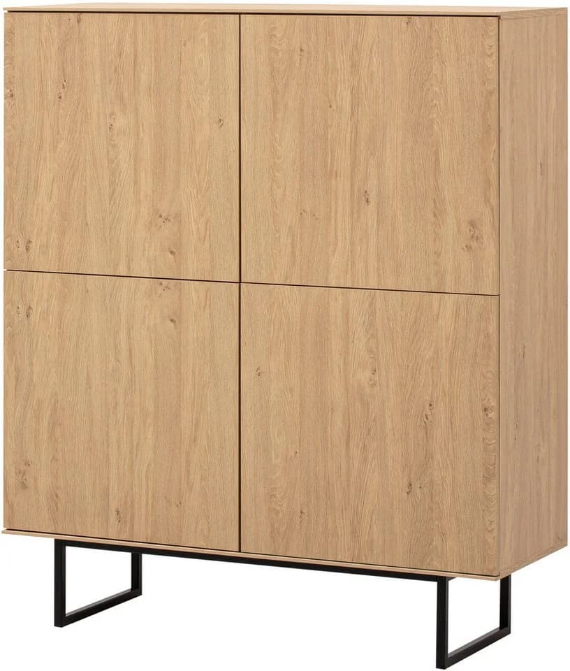 HOME AFFAIRE Highboard Lund Moderner Schrank Beige Stone Oak - Bild 5