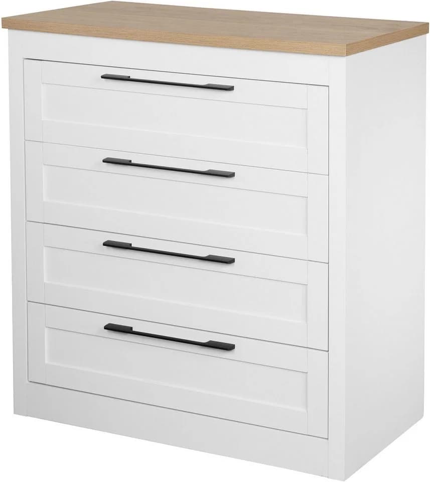 Schubkastenkommode Büsum Schlafzimmer Schrank Wäscheschrank Weiß Landhausstil - Bild 2