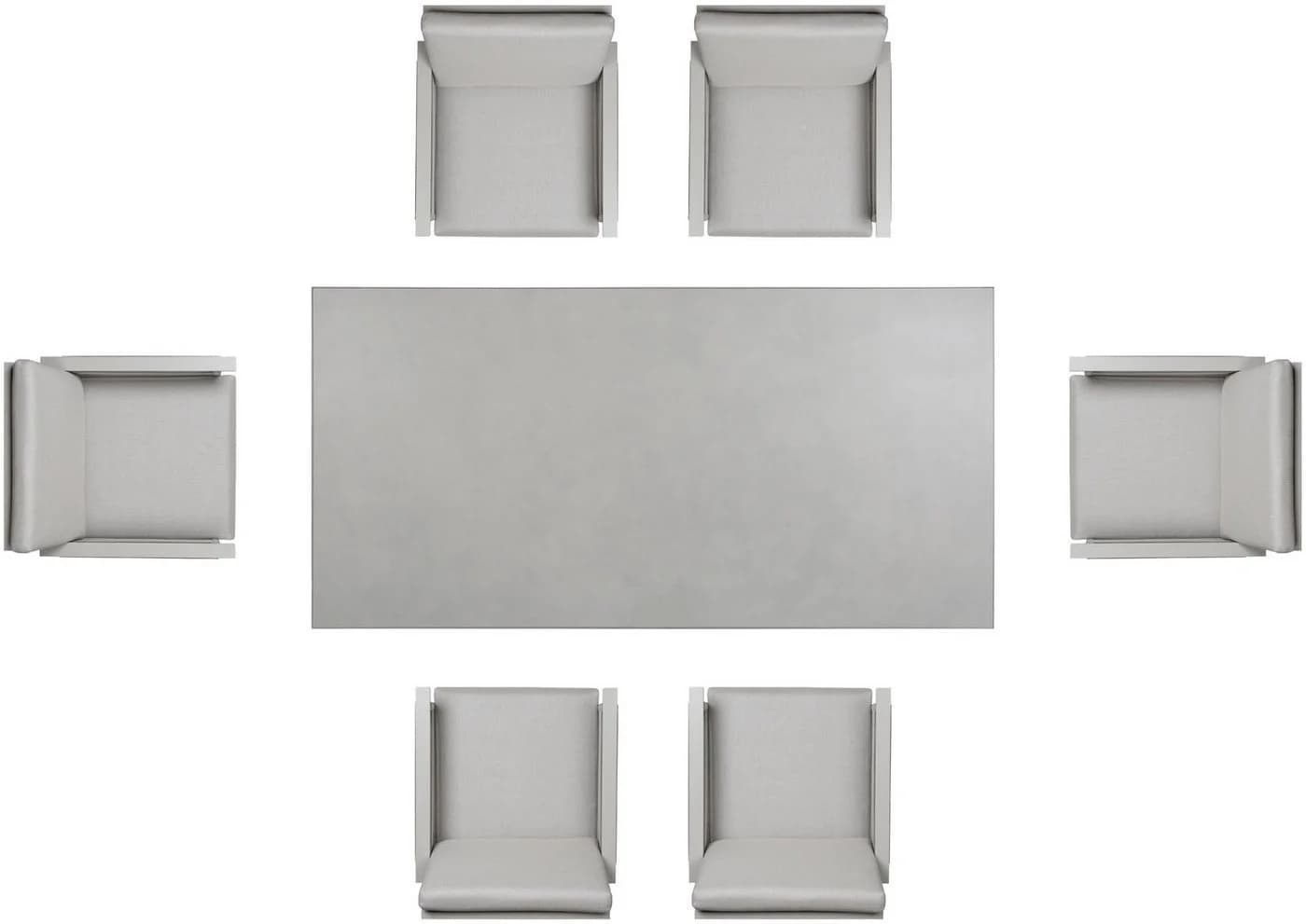 Moderne Garten-Essgruppe aus Aluminium, Kunststoff und Polyester - Bild 3