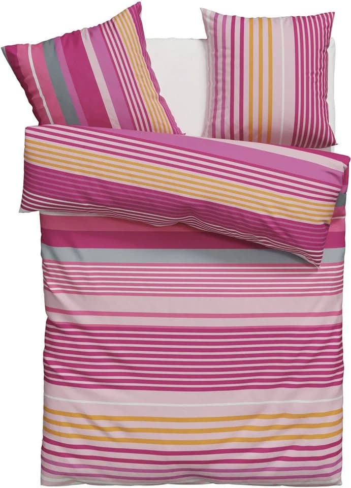 OTTO home Bettwäsche Elvea 100% Baumwolle Streifen Pink